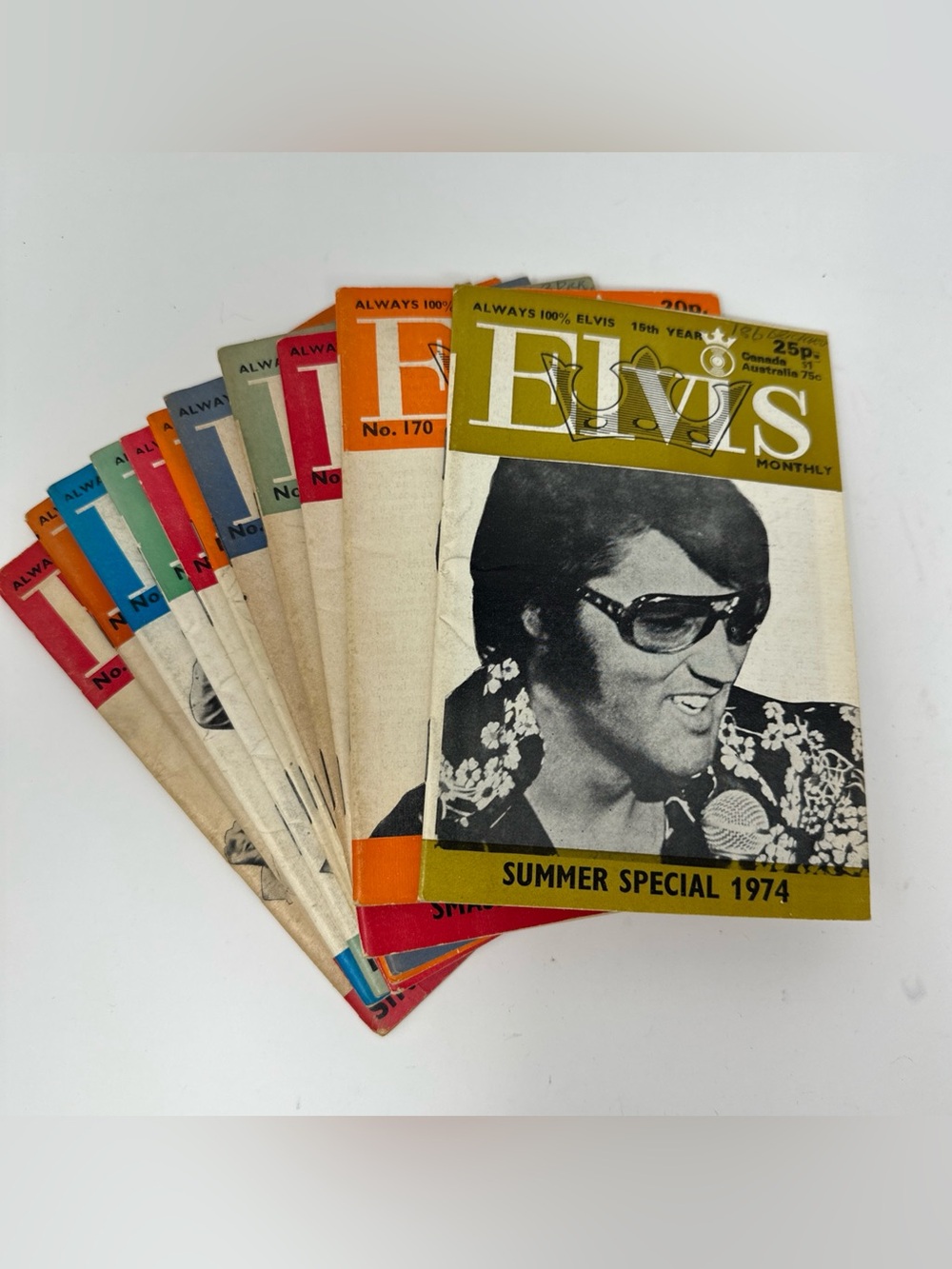 (11) Vintage Elvis Presley Monthly Magazine No. 170 - 179 Summer Special 1974